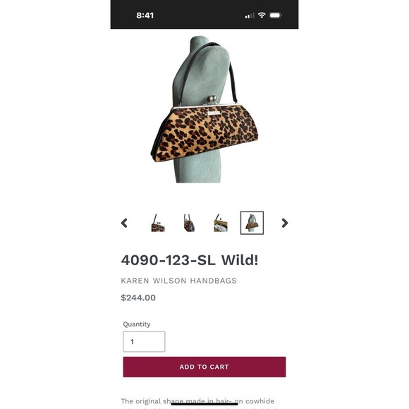 Karen Wilson Handbag Animal Print Excellent Condition MSRP $240 Urban Safari - Picture 3 of 15